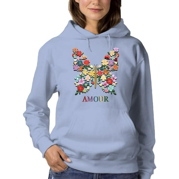 Butterflies Positive Quote Hoodie Women -Image by Shutterstock, Female Medium