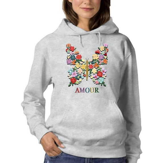 Butterflies Positive Quote Hoodie Women -Image by Shutterstock, Female Small