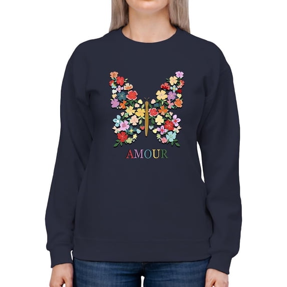 Butterflies Positive Quote Sweatshirt Women -Image by Shutterstock, Female Medium
