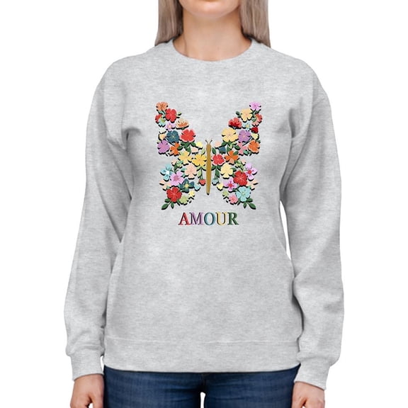 Butterflies Positive Quote Sweatshirt Women -Image by Shutterstock, Female XX-Large