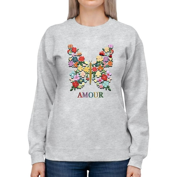Butterflies Positive Quote Sweatshirt Women -Image by Shutterstock, Female XX-Large