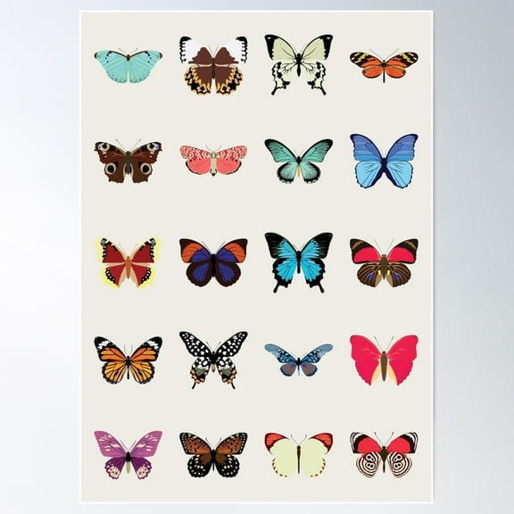 Butterflies Poster Wall Art, Modern Wall Decor For Living Room Bedroom, 8x12 UNFRAMED