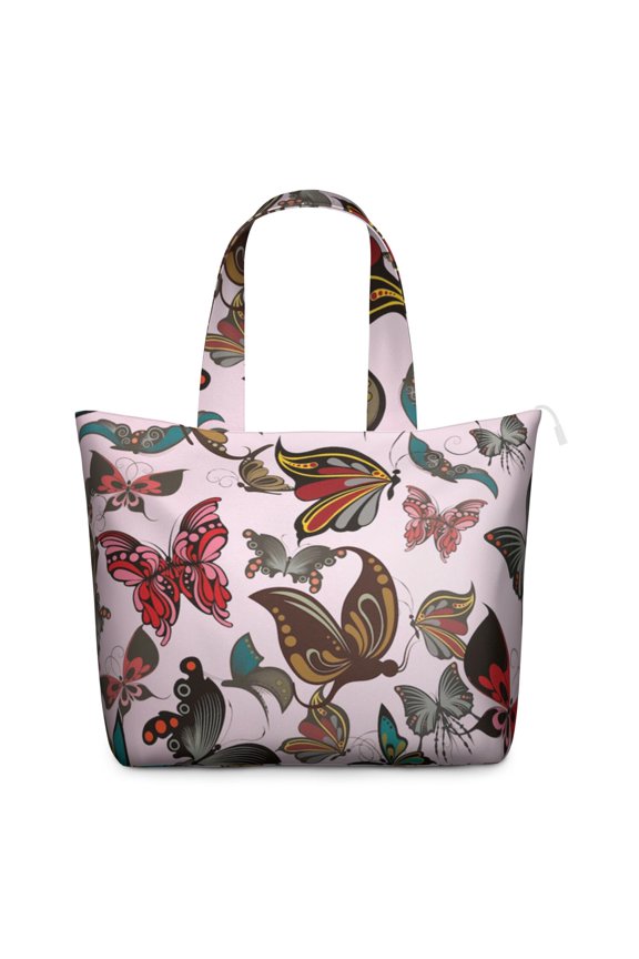 Butterflies Print Travel Duffel Bag, Cute Pattern Weekender Tote for Women, Lightweight Bag for Daily Use