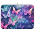 thumbnail image 1 of Butterflies Purple Dish Drying Mat Dish Drainer Rack Mats Water Absorbent Non-Slip Easy Clean Heat Resistant for Kitchen Counter, 1 of 8
