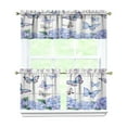 thumbnail image 1 of Butterflies and Purple Hydrangeas 3-Piece Kitchen Curtains Set Kitchen Curtains Sets with Valance for Windows Rod Pocket Machine Washable Kitchen Decor Decorations (54"x18"+2x27.5"x24"), 1 of 6