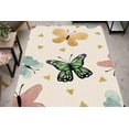 thumbnail image 1 of Butterflies Rugs, Trendy Rug, Modern Rug, Kids Rugs, Easy To Clean Rug, Gift For Her, Children Rug, Gift For Him, Entryway Rug, Nursery Rug, 3.3'x9.2' - 100x280 cm, 1 of 5