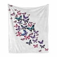 thumbnail image 1 of Butterflies Soft Flannel Fleece Throw Blanket, Various Different Wings Feminine Companionship Funny Animal Print, Cozy Plush for Indoor and Outdoor Use, 50" x 60", Blue Purple Pink, by Ambesonne, 1 of 5