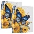 thumbnail image 1 of Butterflies Sunflowers 3 Ring Binders 1.5 inch Hardcover File Folders with Interior Pockets A4 Size Organizer for School Office Hospital, 1 of 8