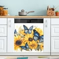 thumbnail image 1 of Butterflies Sunflowers Dishwasher Magnetic Covers Magnet Sticker Kitchen Decor Dishwasher Refrigerator Front Door Covers Decorative Magnetic 23" x 26", 1 of 5