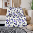 thumbnail image 1 of Butterflies Throw Blanket Lightweight Warm Flannel Fleece Blankets Cozy Soft Air Conditioning Blanket Gift for Women Men Girls Boys 50"x40", 1 of 6
