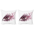 thumbnail image 1 of Ambesonne Butterfly Throw Pillow Cover 2 Pack, Woman Eyelashes, 20", Pale Pink Purple, 1 of 6