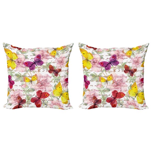 Ambesonne Colorful Throw Pillow Cover 2 Pack, Love Letters Romantic, 24", Multicolor