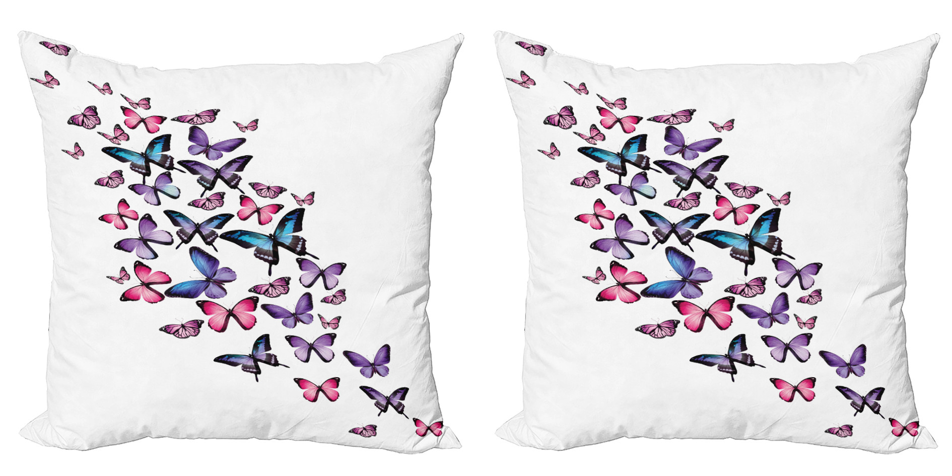 Ambesonne Butterfly Throw Pillow Cover 2 Pack Wings Feminine 18
