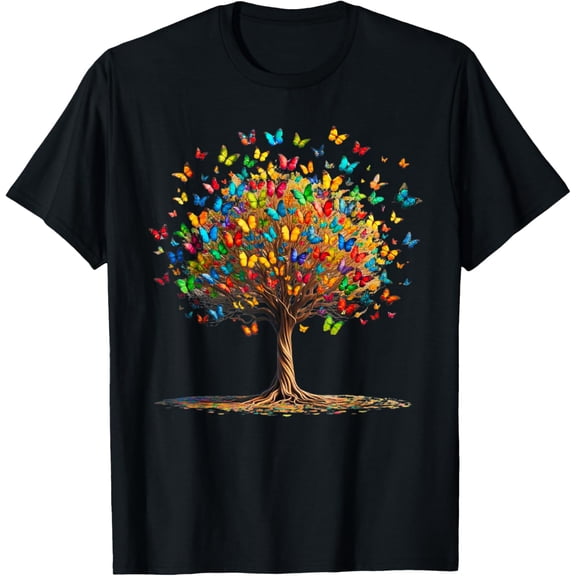 Butterflies Tree Nature Butterfly Lover Lepidopterist T-Shirt