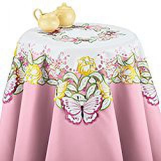 Butterflies & Tulips Spring Garden Floral Table Linens - Great for Easter, Square