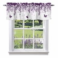 thumbnail image 1 of Butterflies Valance Curtain for Windows Spring Purple Butterfly Falling Leaf Plant Silhouette Rod Pocket Curtain Valances Short Window Treatments for Kitchen Bathroom Laundry Basement 60 x 18 Inch, 1 of 9
