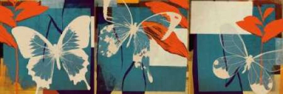 Butterflies Viola Canvas Art - NOAH (12 x 36)
