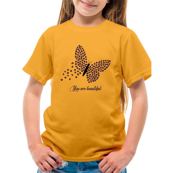 Butterflies W Leopard Print T-Shirt Juniors -Image by Shutterstock,  x-Small