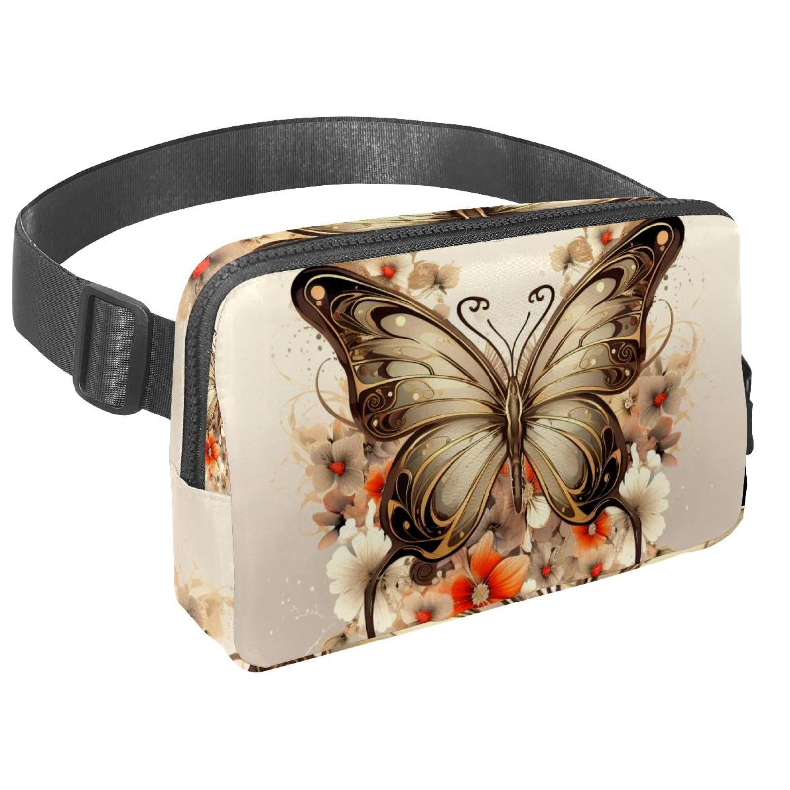 Butterflies Waist Pack Running Belt Fanny Packs Lightweight Adjustable with Extension Strap Unisex