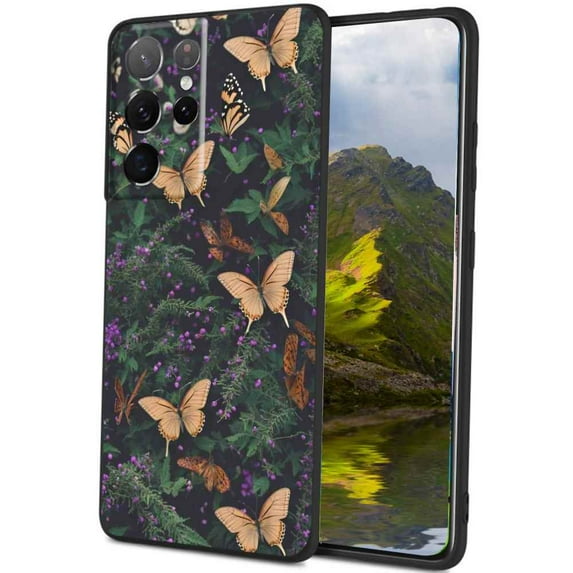 Butterflies-Witchy-Goth-Cottagecore-Forest-10 Phone Case, Degined for Samsung Galaxy S23 Ultra Case Men Women, Flexible Silicone Shockproof Case for Samsung Galaxy S23 Ultra