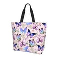 thumbnail image 1 of Butterflies Women's Tote Bags Reusable Grocery Shopping Bag Foldable for Beach Gym Work Daily Carry All, 1 of 6