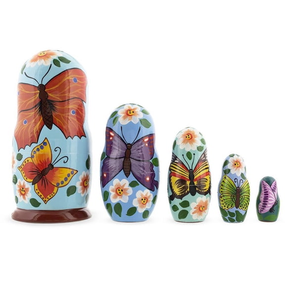 Butterflies Wooden Nesting Dolls