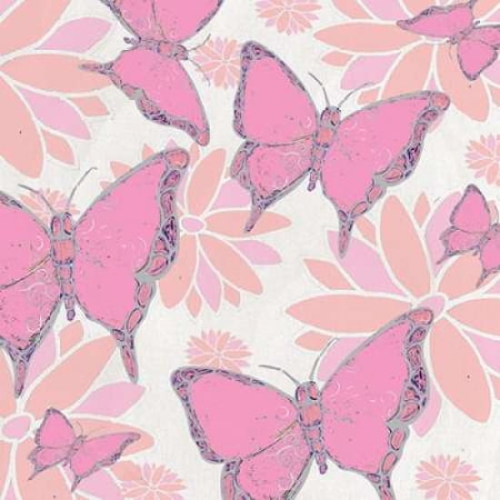 Butterflies and Blooms I Canvas Art - Shanni Welsh (24 x 24)