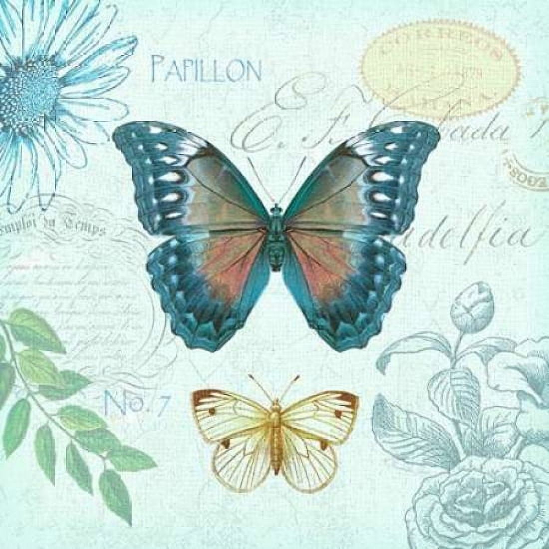 Butterflies and Botanical 1 Canvas Art - Christopher James (24 x 24)