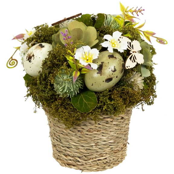 Butterflies and Easter Eggs Artificial Floral Arrangement - 7"