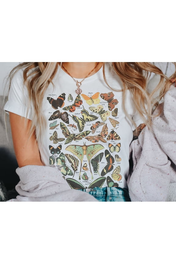 Butterflies and Moths Shirt Cottage Core Aesthetic Nature Shirt Butterfly Shirt Moth Shirt