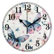 Butterflies and Stars Silent Wall Clock 10" Non-Ticking Battery Clock