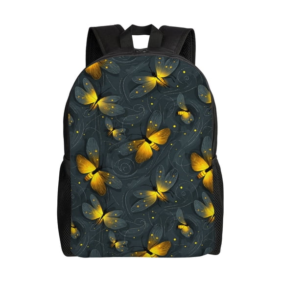 Butterflies flying Backpack with 15 Inch Laptop Compartment,Water-Resistant Daypack, Large Capacity Backpack with Adjustable Breathable Shoulder Straps for Daily Use Travel Gym