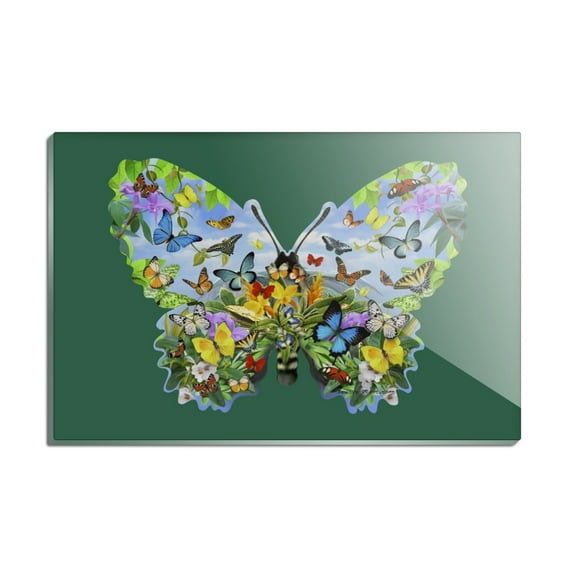 Butterflies in Butterfly Shape Rectangle Acrylic Fridge Refrigerator Magnet