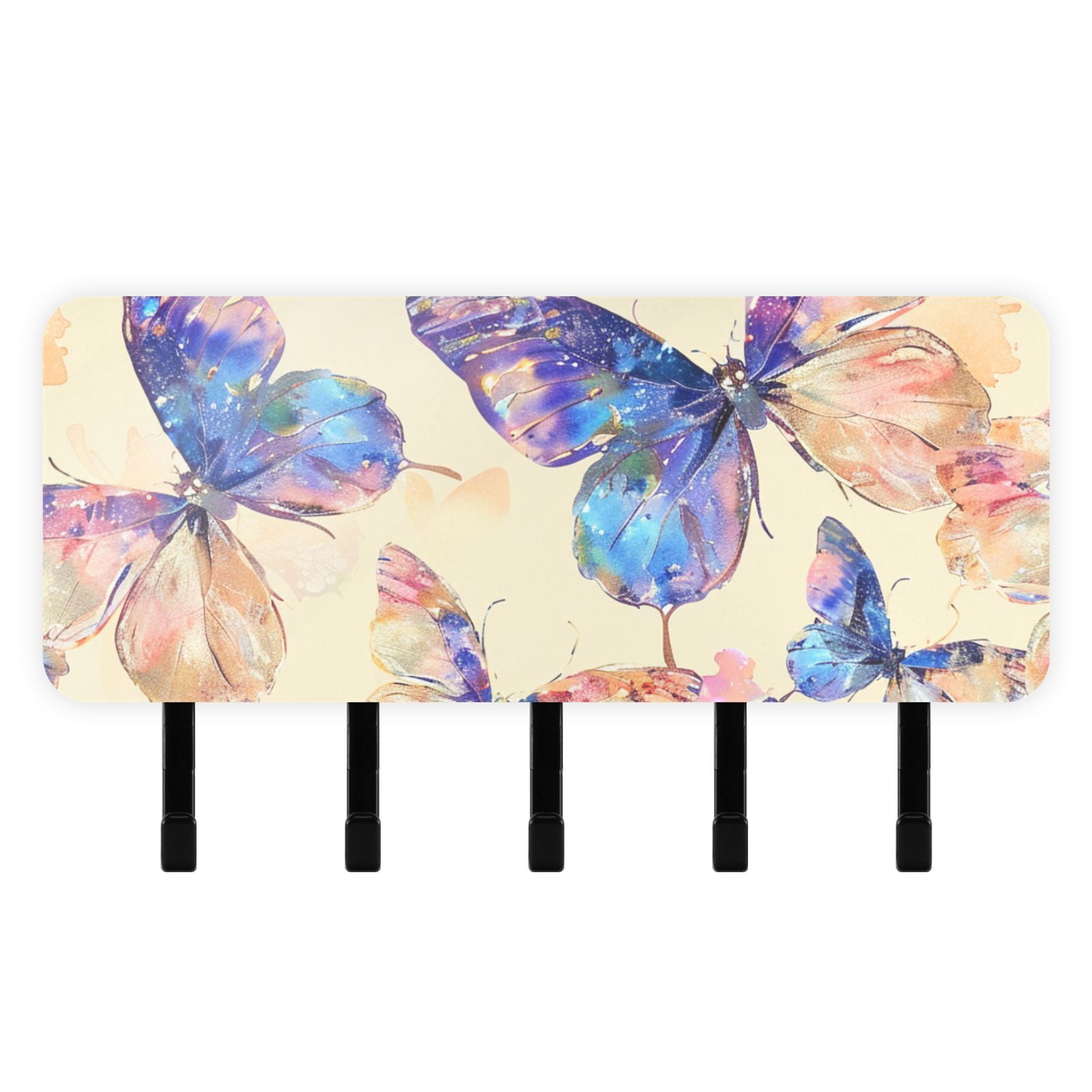 Butterflies in Cream Mail Holder Organizer Wall Mount with Shelf Key ...