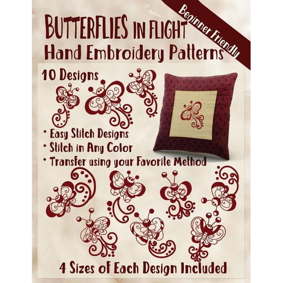 Butterflies in Flight Hand Embroidery Patterns