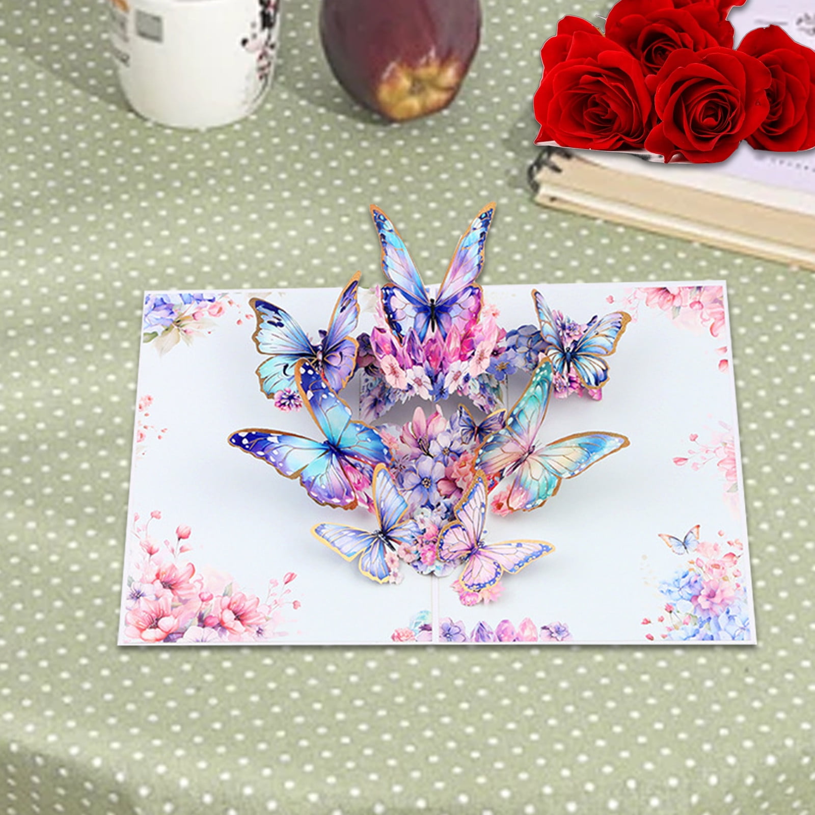 Butterflies in Nature Pop Up Card - 3D Butterfly Card for Wife ...