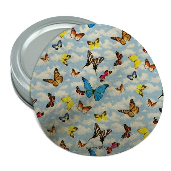 Butterflies in the Blue Sky Pattern Round Rubber Non-Slip Jar Gripper Lid Opener