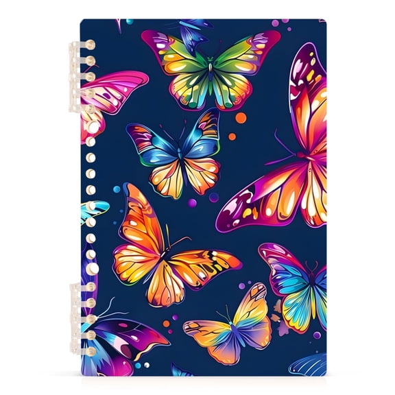Butterflies on Blue Spiral Journal Notebook College Ruled Notebook 8.3" x 5.7" A5 Lined Thick Paper Page