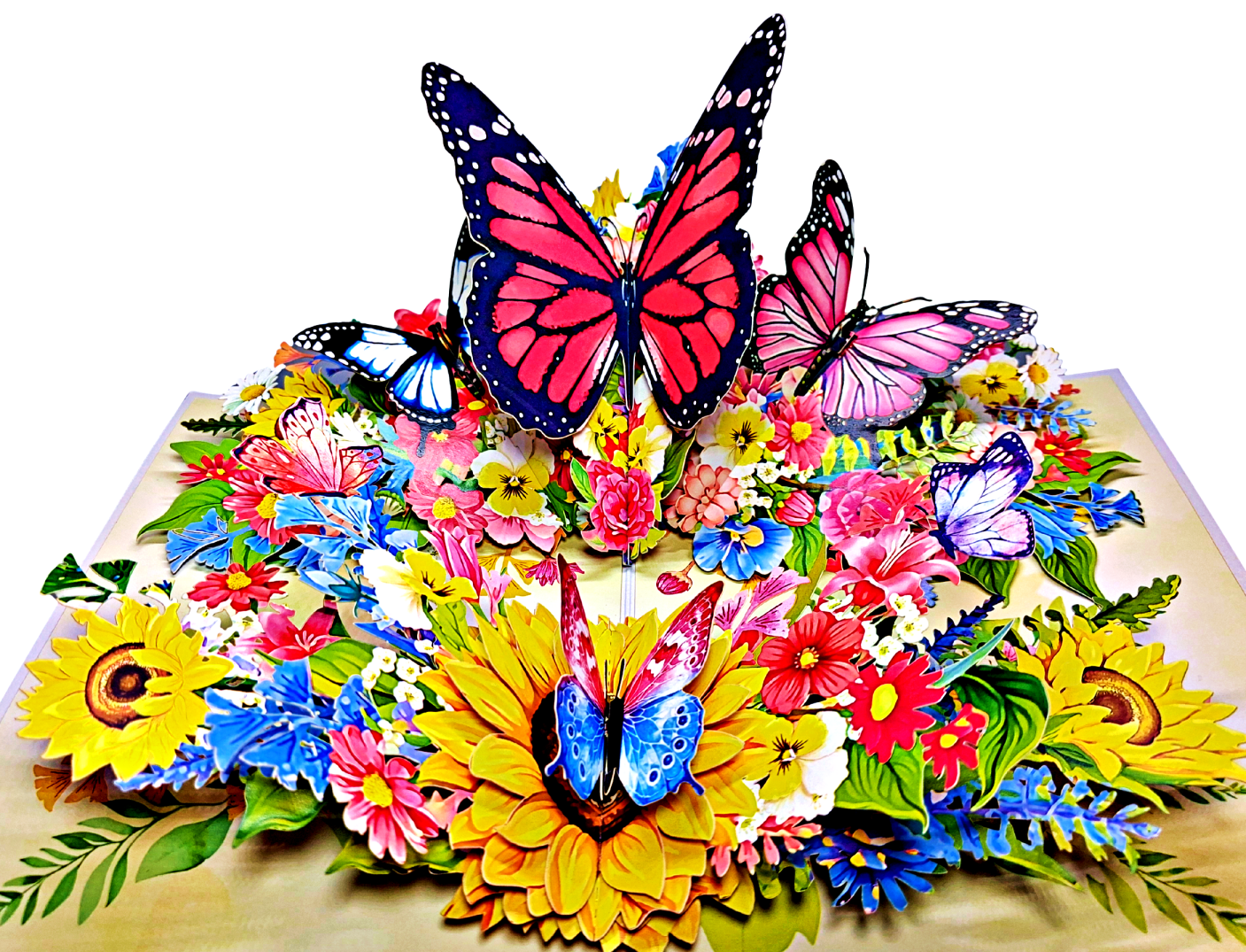 Butterflies on flowers Pop Up Card, 3D Birthday Card, Card for All ...