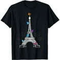 thumbnail image 1 of Butterflies on the Eiffel Tower French Parisian Home T-Shirt, 1 of 5
