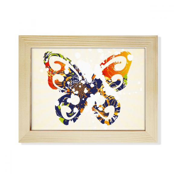 Butterflies with Floral Pattern Graffiti Desktop Photo Frame Picture Art Decoration Painting 6x8 inch