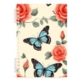 thumbnail image 1 of Butterflies with Red Rose Spiral Notebooks 60 Sheets 120 Pages A5 Journal Notepad 8.3x5.7 Inch Thick Adjustable College Ruled Paper, 1 of 8