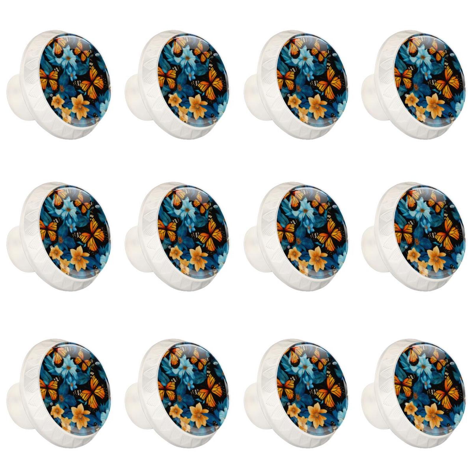 Blue Butterfly Cabinet Knobs, 2-Pack - Stainless Steel Drawer Pulls For Kitchen, Dresser & Desk
