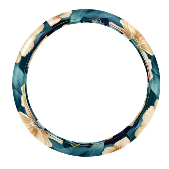 Butterfly 14.5 Inch Printing PVC Leather Auto Accessories Car Steering Wheel Cover