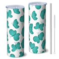 thumbnail image 1 of Butterfly 20 Oz Stainless Steel Skinny Tumbler – Vacuum Insulated Slim Travel Cup with Lid & Stainless Steel Straw, 360° Full Wrap Printed Tumbler for Home, Office & Outdoor Use, Spring, 1 of 6
