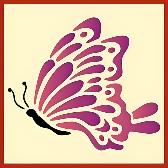 Butterfly 3 Stencil - Reusable Mylar Original Tropical Butterfly Stencil Templates for Painting Wall Floor Crafts Art DIY Home Decor - The Artful Stencil