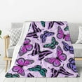 thumbnail image 1 of Butterfly (3) Throw Blankets 40"x30" Lightweight Flannel Fleece Cozy Soft Blanket Home Decor for Couch Bed Sofa Bedroom Living Room Travel Birthday Christmas All Season, 1 of 6