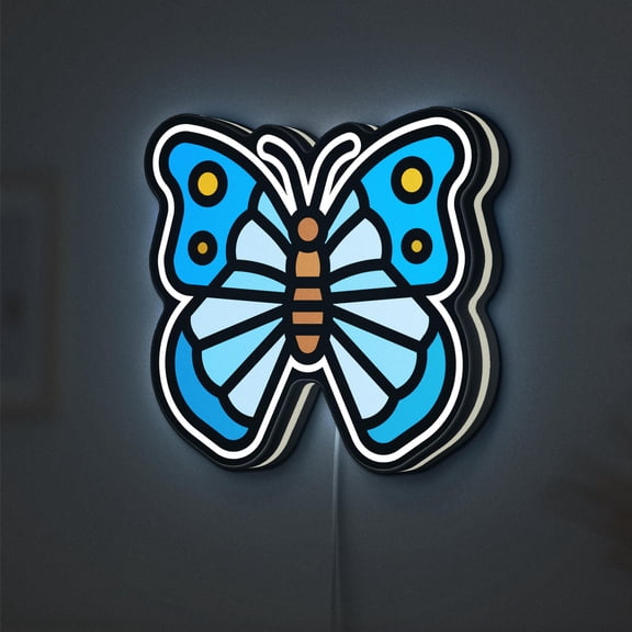 Butterfly 3D Novelty Light Box for Nature and Insect Lovers, Elegant Winged Lamp Decor for Garden, Kids and Wildlife Fans (Height 8 inch, 20cm)