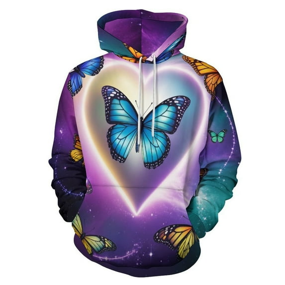 Butterfly 3D Print Hoodie Men Women Autumn Thin Pullover Sweatshirt Vintage Streetwear Tops