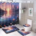 thumbnail image 1 of Butterfly 4 Piece Shower Curtain Sets, with Non-Slip Rugs, Toilet Lid Cover And Bath Mat, for Bathroom Decor Set, 1 of 8